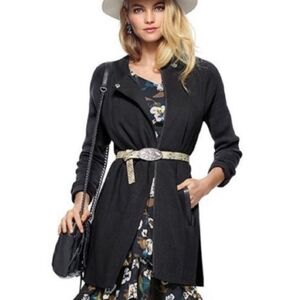 CAbi Tailor Black Pointe Knit Car Coat Full Zip Jacket #3351 Size medium